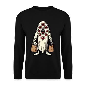 Gespenstische Party Trick Or Treat Halloween - Unisex Pullover - Schwarz - Vorne - Alina (178cm) & Michal (187cm)