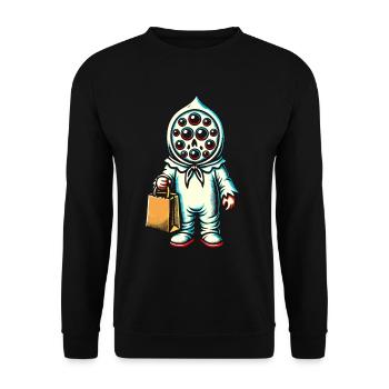 Gespenstische Party Trick Or Treat - Unisex Pullover - Schwarz - Vorne - Alina (178cm) & Michal (187cm)