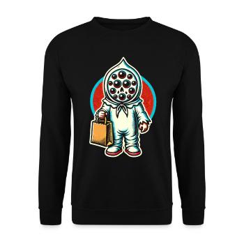 Gespenstische Party Trick Or Treat - Unisex Pullover - Schwarz - Vorne - Alina (178cm) & Michal (187cm)