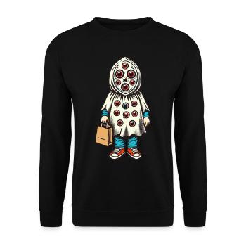 Gespenstische Party Lustiges Halloween Streetwear - Unisex Pullover - Schwarz - Vorne - Alina (178cm) & Michal (187cm)