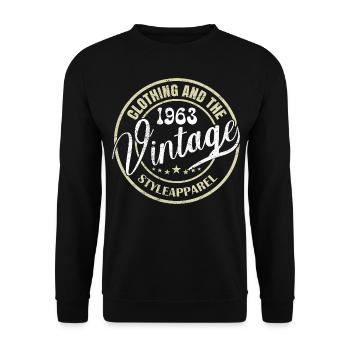 Vintage 1963 Birthday Gift 1963 Retro 1963 - Unisex Sweatshirt - black - Front - Alina (178cm) & Michal (187cm)