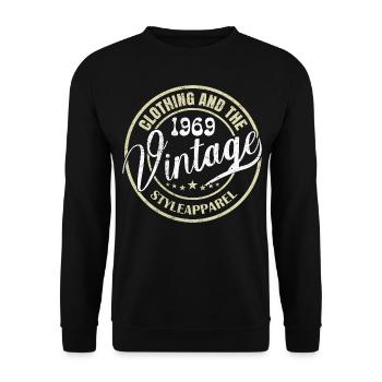 Vintage 1969 Cadeau Anniversaire 1969 Rétro 1969 - Sweat-shirt Unisexe - noir - Devant - Alina (178cm) & Michal (187cm)