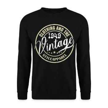 Vintage 1949 Cadeau Anniversaire 1949 Rétro 1949 - Sweat-shirt Unisexe - noir - Devant - Alina (178cm) & Michal (187cm)