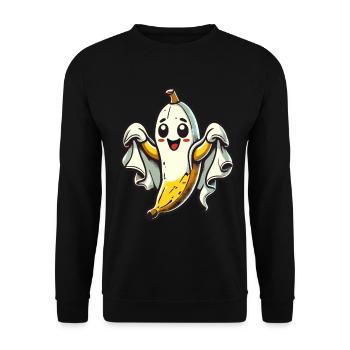 Funny Ghosts Banana Boonana Spooky Party - Unisex Sweatshirt - black - Front - Alina (178cm) & Michal (187cm)