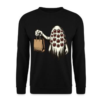 Gespenstische Party Trick Or Treat Halloween - Unisex Pullover - Schwarz - Vorne - Alina (178cm) & Michal (187cm)