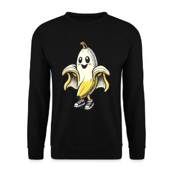Lustige Geister Banane Boonana Gespenstische Party - Unisex Pullover - Schwarz - Vorne - Alina (178cm) & Michal (187cm)