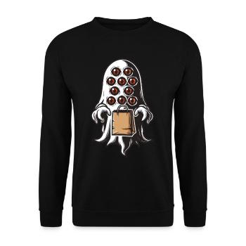 Gespenstische Party Lustiges Halloween Streetwear - Unisex Pullover - Schwarz - Vorne - Alina (178cm) & Michal (187cm)