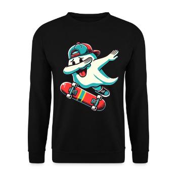 Skateboaring Dabbing Ghost Skateboard Dab - Sweat-shirt Unisexe - noir - Devant - Alina (178cm) & Michal (187cm)