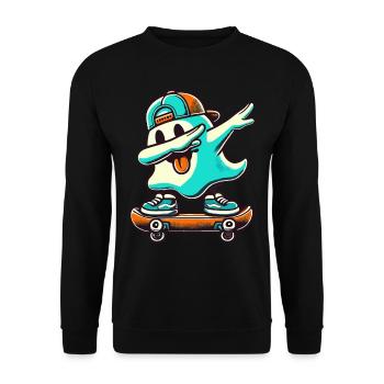 Skateboaring Dabbing Ghost Skateboard Dab - Sweat-shirt Unisexe - noir - Devant - Alina (178cm) & Michal (187cm)