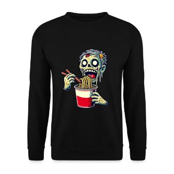 Zombie Ramen Noodles Japanese Food - Unisex Sweatshirt - black - Front - Alina (178cm) & Michal (187cm)