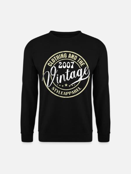 Jahrgang 2007 Retro 2007 Geburtstagsgeschenk 2007 - Unisex Pullover - Schwarz