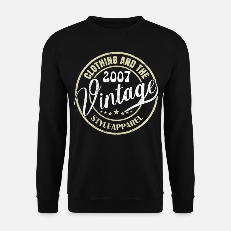Jahrgang 2007 Retro 2007 Geburtstagsgeschenk 2007 - Unisex Pullover - Schwarz