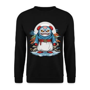 Daruma Japonais Esthétique Yokai Vintage - Sweat-shirt Unisexe - noir - Devant - Alina (178cm) & Michal (187cm)