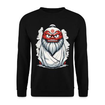 Japanese Daruma Aesthetic Yokai Vintage - Unisex Sweatshirt - black - Front - Alina (178cm) & Michal (187cm)