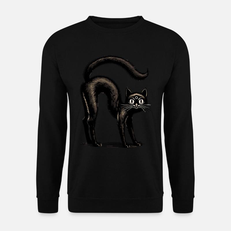 Gruselige Schwarze Hexenkatze Außergewöhnlich - Unisex Pullover - Schwarz