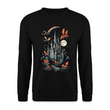 Spooky Haunted Castle Magical Haunted Castle - Unisex Sweatshirt - black - Front - Alina (178cm) & Michal (187cm)