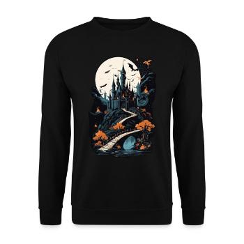 Spooky Haunted Castle Magical Haunted Castle - Unisex Sweatshirt - black - Front - Alina (178cm) & Michal (187cm)