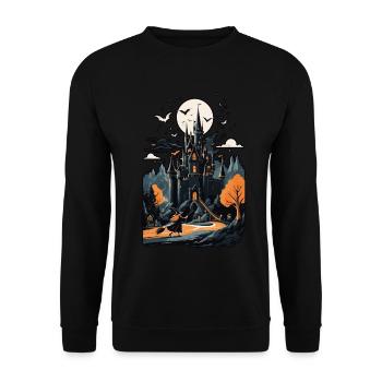 Spooky Haunted Castle Magical Haunted Castle - Unisex Sweatshirt - black - Front - Alina (178cm) & Michal (187cm)