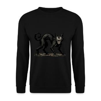Chat Sorcière Noir Effrayant Extraordinaire - Sweat-shirt Unisexe - noir - Devant - Alina (178cm) & Michal (187cm)