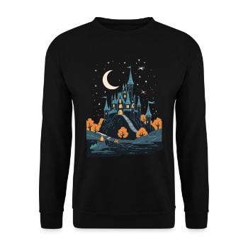 Spooky Haunted Castle Magical Haunted Castle - Unisex Sweatshirt - black - Front - Alina (178cm) & Michal (187cm)