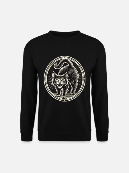 Chat Sorcier Noir Effrayant Mignon Halloween - Sweat-shirt Unisexe - noir