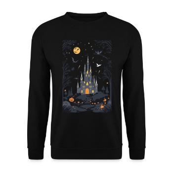 Spooky Haunted Castle Magical Haunted Castle - Unisex Sweatshirt - black - Front - Alina (178cm) & Michal (187cm)