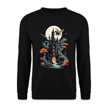 Spooky Haunted Castle Magical Haunted Castle - Unisex Sweatshirt - black - Front - Alina (178cm) & Michal (187cm)