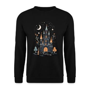 Spooky Haunted Castle Magical Haunted Castle - Unisex Sweatshirt - black - Front - Alina (178cm) & Michal (187cm)