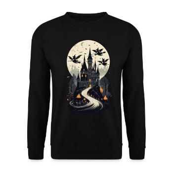Spooky Haunted Castle Magical Haunted Castle - Unisex Sweatshirt - black - Front - Alina (178cm) & Michal (187cm)