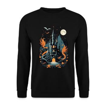 Spooky Haunted Castle Magical Haunted Castle - Unisex Sweatshirt - black - Front - Alina (178cm) & Michal (187cm)