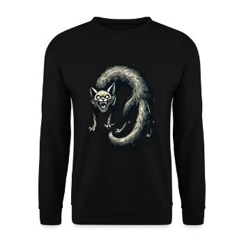 Terrible Witch Cat Scary Horror Cat - Unisex Sweatshirt - black - Front - Alina (178cm) & Michal (187cm)