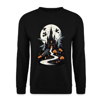 Spooky Haunted Castle Magical Haunted Castle - Unisex Sweatshirt - black - Front - Alina (178cm) & Michal (187cm)