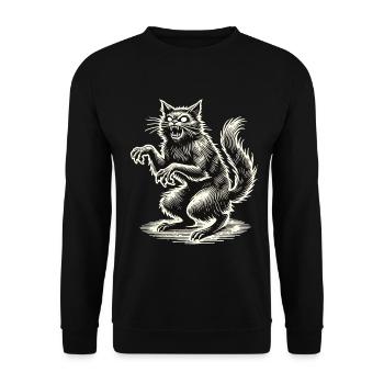 Terrible Witch Cat Scary Horror Cat - Unisex Sweatshirt - black - Front - Alina (178cm) & Michal (187cm)