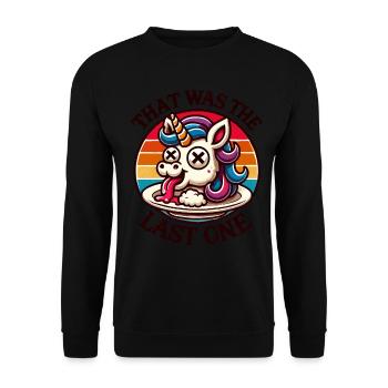 Funny Unicorn Saying Dark Humor Funnier - Unisex Sweatshirt - black - Front - Alina (178cm) & Michal (187cm)