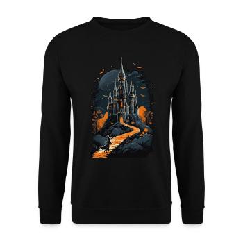 Spooky Haunted Castle Magical Haunted Castle - Unisex Sweatshirt - black - Front - Alina (178cm) & Michal (187cm)