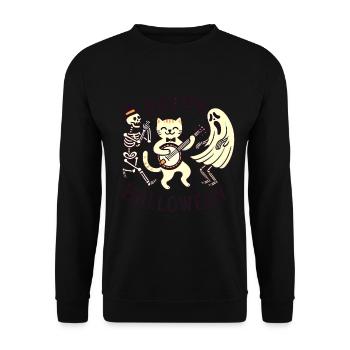 Merry Holiday Cat Funny Cats Party - Unisex Sweatshirt - black - Front - Alina (178cm) & Michal (187cm)