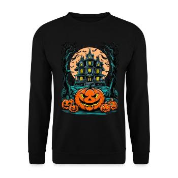 Spooky Haunted House Spooky Haunted Villa - Unisex Sweatshirt - black - Front - Alina (178cm) & Michal (187cm)