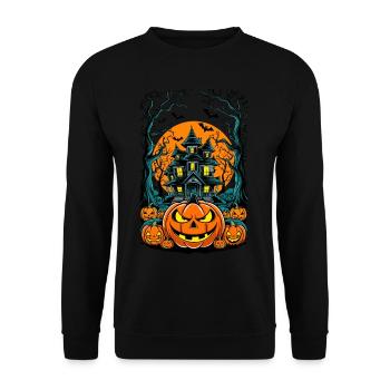 Spooky Haunted House Spooky Haunted Villa - Unisex Sweatshirt - black - Front - Alina (178cm) & Michal (187cm)