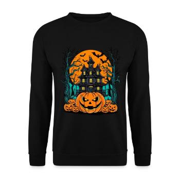 Spooky Haunted House Spooky Haunted Villa - Unisex Sweatshirt - black - Front - Alina (178cm) & Michal (187cm)