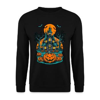 Spooky Haunted House Spooky Haunted Villa - Unisex Sweatshirt - black - Front - Alina (178cm) & Michal (187cm)