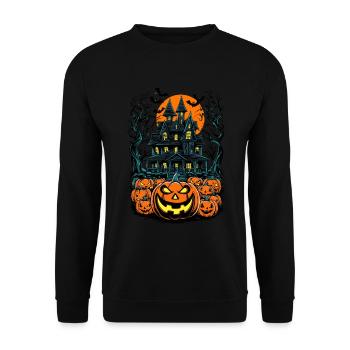 Spooky Haunted House Spooky Haunted Villa - Unisex Sweatshirt - black - Front - Alina (178cm) & Michal (187cm)