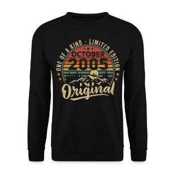 Birthday Gift | Vintage Born October 2005 - Unisex Sweatshirt - black - Front - Alina (178cm) & Michal (187cm)