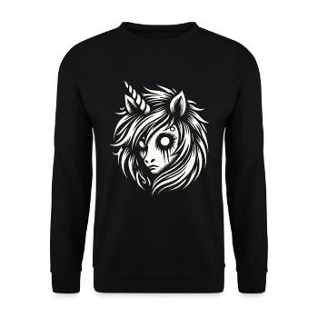 Idée de costume de licorne gothique effrayante Saison effrayante - Sweat-shirt Unisexe - noir - Devant - Alina (178cm) & Michal (187cm)
