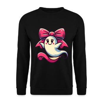 Cute Halloween Ghost Geiser Daughter - Unisex Sweatshirt - black - Front - Alina (178cm) & Michal (187cm)