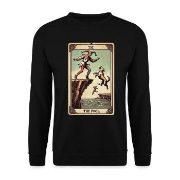 Tarot Card Design The Fool Halloween Vintage - Unisex Sweatshirt - black - Front - Alina (178cm) & Michal (187cm)