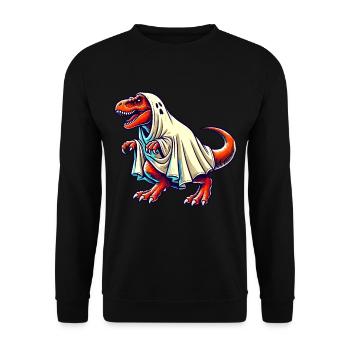 Mignon Dinosaure Fantôme Drôle T-Rex - Sweat-shirt Unisexe - noir - Devant - Alina (178cm) & Michal (187cm)