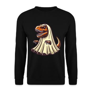 Mignon Dinosaure Fantôme Drôle T-Rex - Sweat-shirt Unisexe - noir - Devant - Alina (178cm) & Michal (187cm)