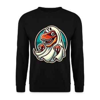 Mignon Dinosaure Fantôme Drôle T-Rex - Sweat-shirt Unisexe - noir - Devant - Alina (178cm) & Michal (187cm)