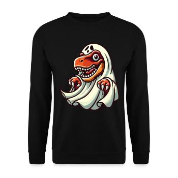 Mignon Dinosaure Fantôme Drôle T-Rex - Sweat-shirt Unisexe - noir - Devant - Alina (178cm) & Michal (187cm)