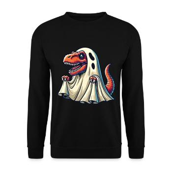 Mignon Dinosaure Fantôme Drôle T-Rex - Sweat-shirt Unisexe - noir - Devant - Alina (178cm) & Michal (187cm)
